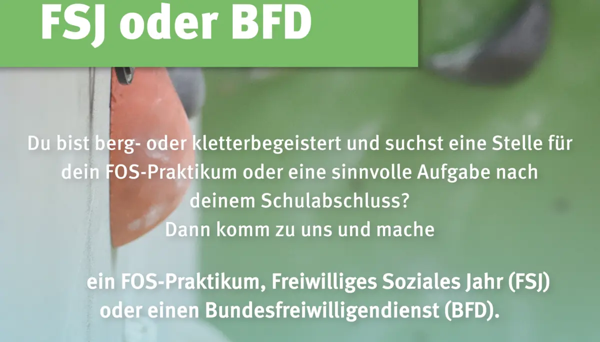 Stellenanzeige BDF, FSJ und FOS | © DAV Allgäu-Immenstadt 