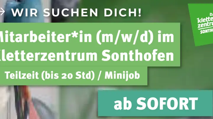 Stellenanzeige Kletterzentrum Sonthofen | © Kletterzentrum Sonthofen 