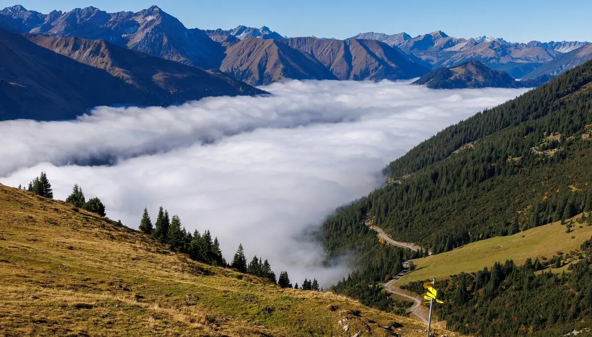 An der Querung des Alpenrosensteigs blicken wir zurück auf das Wolkenmeer über dem Fernpass. | © Robert Martin 