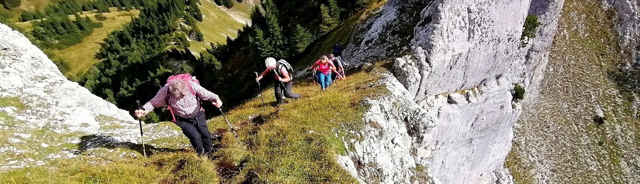 Wanderer in steilem Gelände  | © DAV Allgäu Immenstadt 