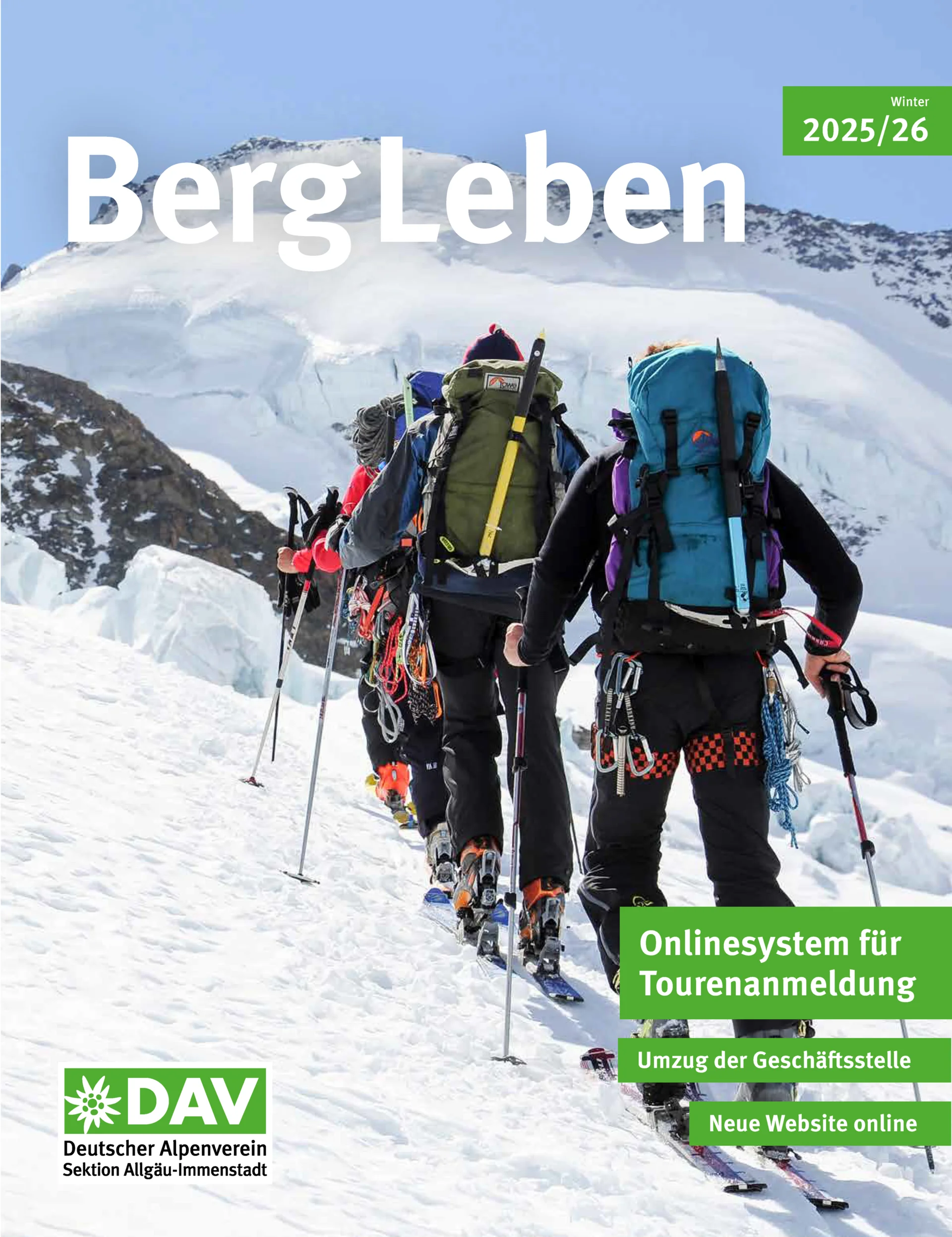 Titelseite Sektionsmagazin BergLeben 2026 | © DAV Allgäu-Immenstadt 