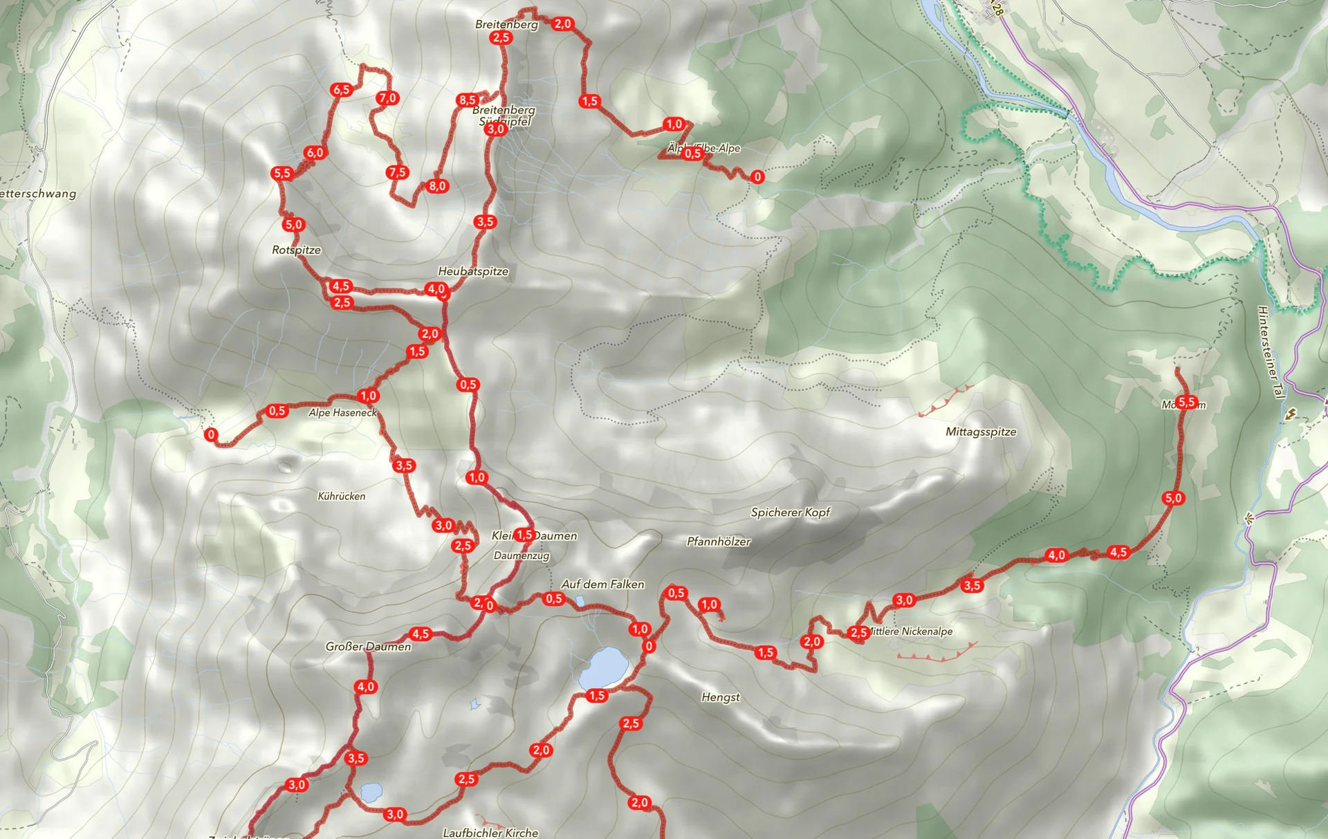 Wegegebiet Breitenberg-Großer Daumen | © DAV Allgäu-Immenstadt