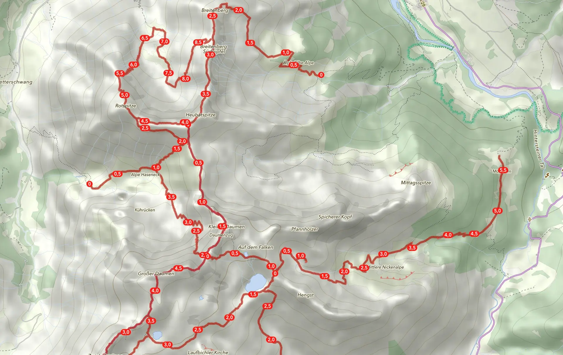 Wegegebiet Breitenberg-Großer Daumen | © DAV Allgäu-Immenstadt